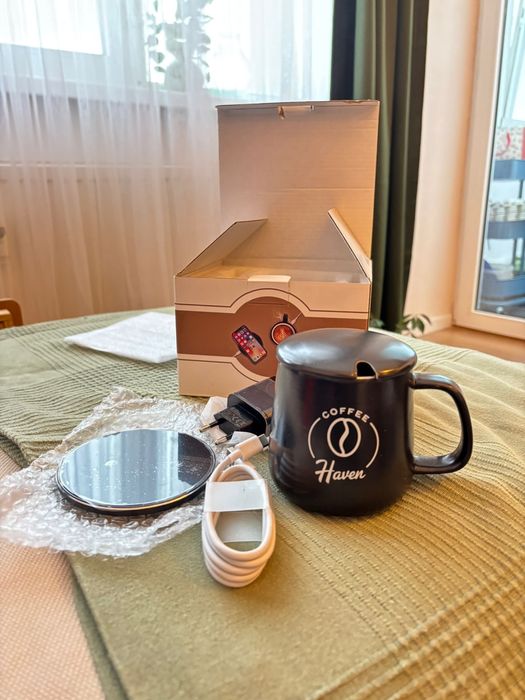 Cana Ceramica Auto-Incalzire si Incarcare Wireless Telefon