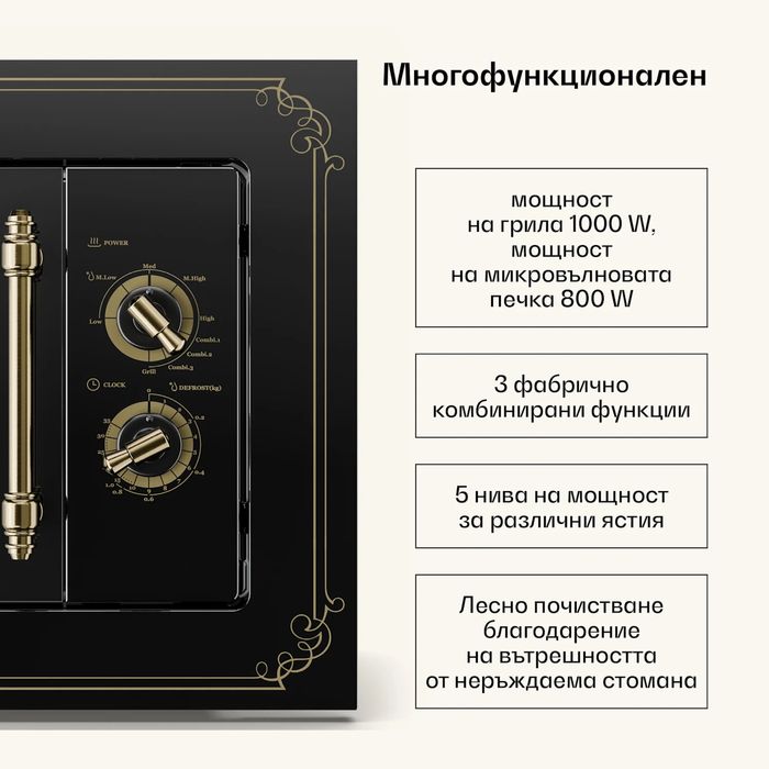 Klarstein Victoria микровълнова печка за вграждане с грил 20 л