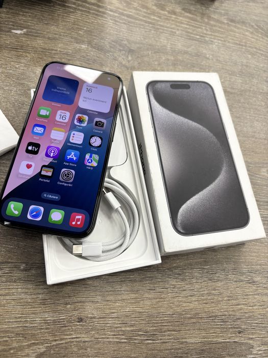 Iphone 15 pro negru, 256 gb, liber de retea