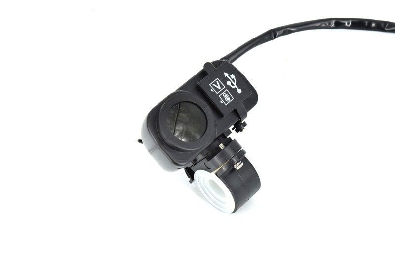 Voltmetru moto 12V + termometru + mufa USB