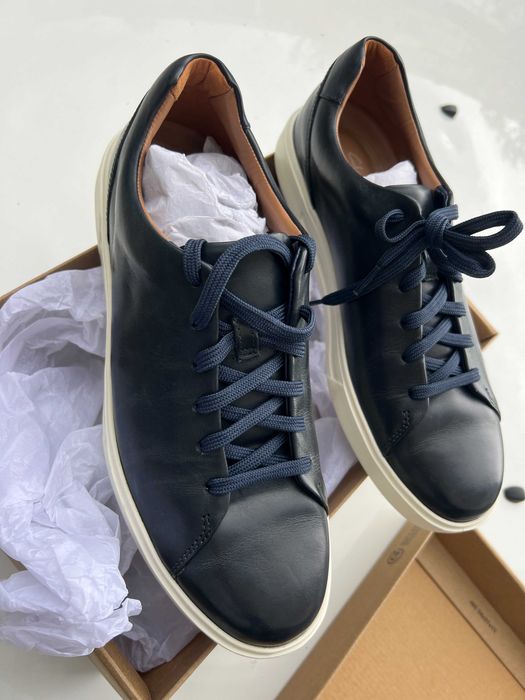 Clarks Una Costa Lace мъжки кожени обувки размер 43 бял, кафяв, син