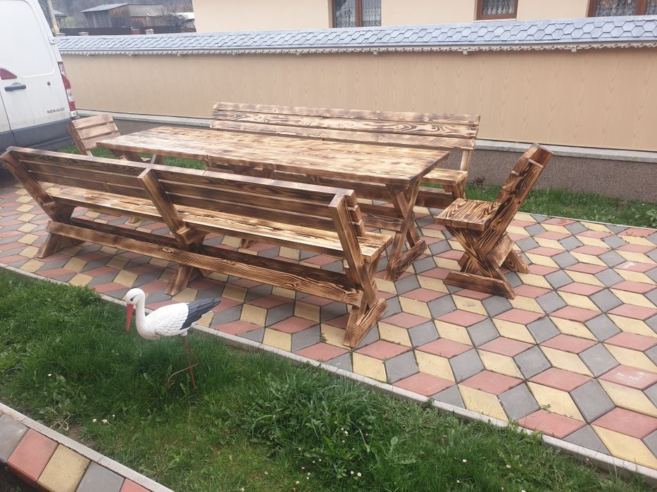 Mese,banci,scaune lemn masiv pentru gradina,terasa,foișor