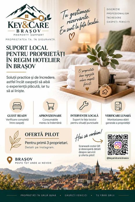 Servicii apartamente in regim hotelier Brasov | Key & Care