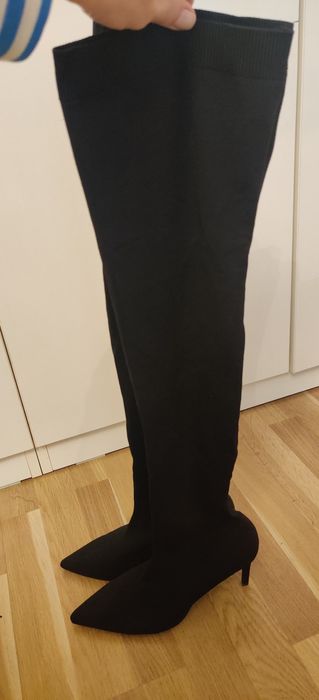 Cizme elastice peste genunchi, Mango, mărimea 38, negru