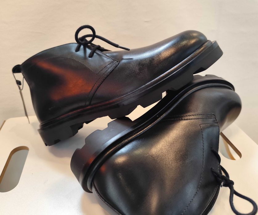 Ghete lace up 41 premium Massimo Dutti NOI piele naturala moale negru