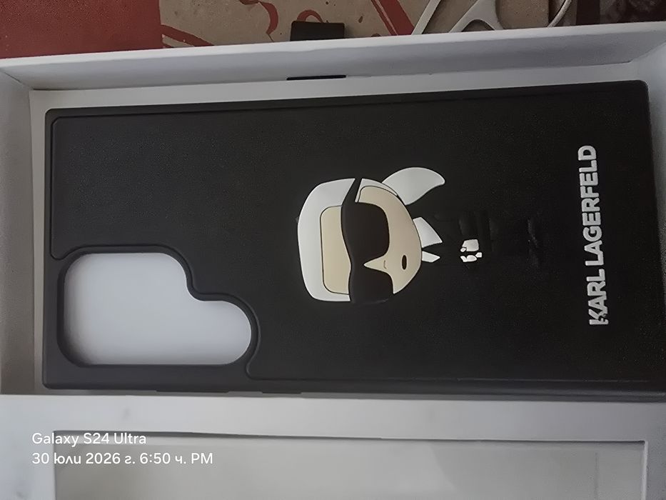 Калъф за телефон Karl Lagerfeld Ikonik 3D Rubber, силикон/TPU, черен, съвместим с Samsung Galaxy S24 Ultra