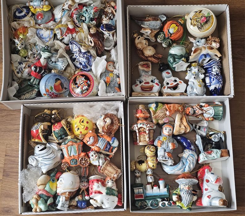 Ёлочные игрушки- фарфор ,статуэтки