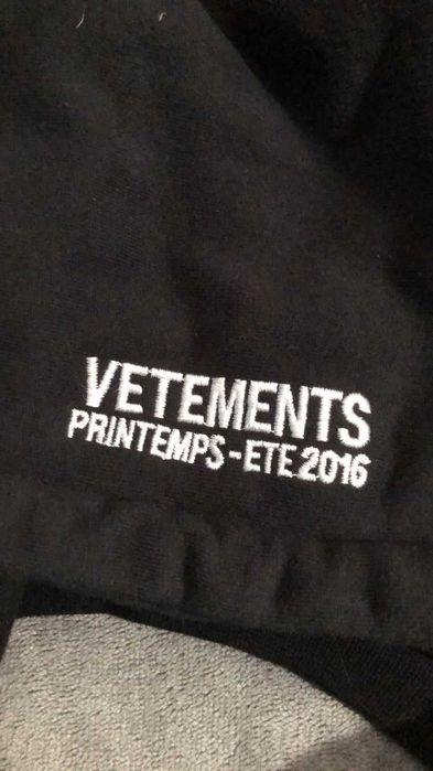 Vetements SS17 Champion Reversible Metal Logo Hoodie