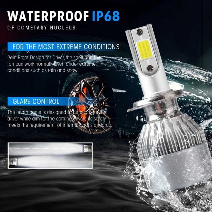 Becuri Led H1/H3/H4/H7/H11  Becuri LED Far 6000K faza Scurta Lunga