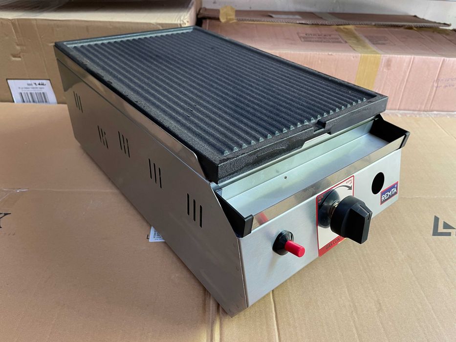 Газова Скара чугунена плоча Оребрена 31х57 см + газова защита CE