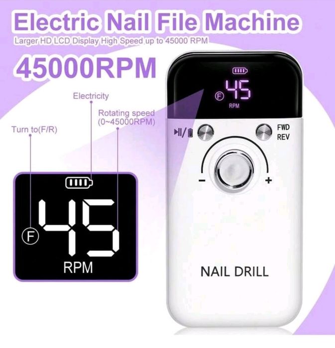 Freza electrica portabila 45000RPM /10h autonomie+ baterie externă