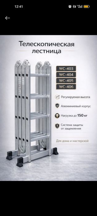 Стремянка телескопическая
