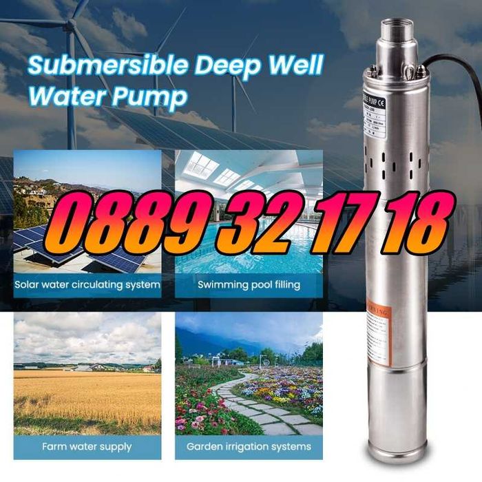 Потопяема сондажна винтова водна помпа 1100W, 3 m3/h, ф 100 и ф 86 мм