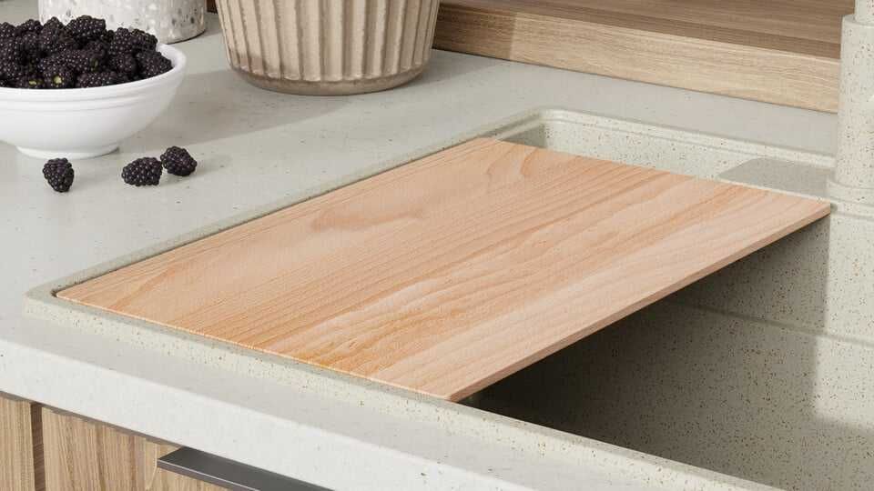 Беж кухненска мивка от гранит Ню Йорк 60 Multispace 580 x 530 мм