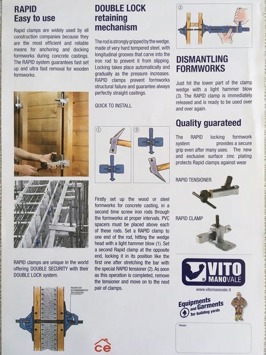 Clema fixare cofraj/fluturi cofraj/broscute/blocatori cu pana