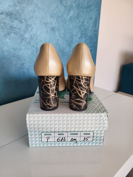 Pantofi dama piele bej
