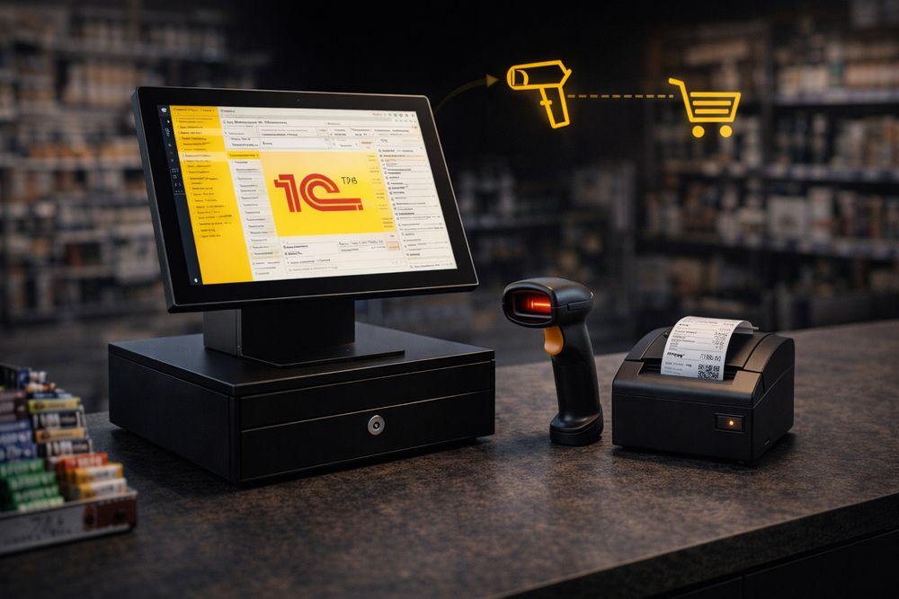 Автоматизация магазина под ключ | 1С + касса + оборудование