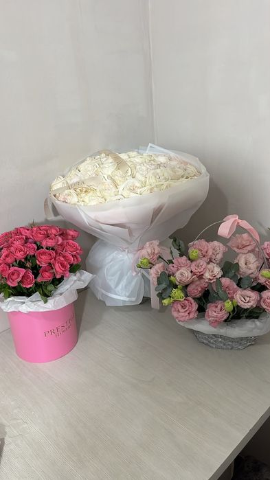 Арзан бағада гүлдер Шымкент 
Қызыл спрей роза 7мың тенге
Корзинадағы г