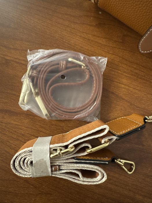 Кожаная рыжая сумка