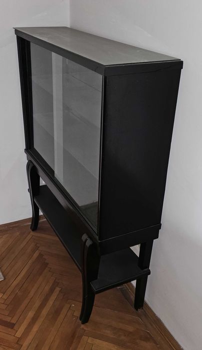 Modul lemn vitrina cu geam - negru, reducere februarie 2026