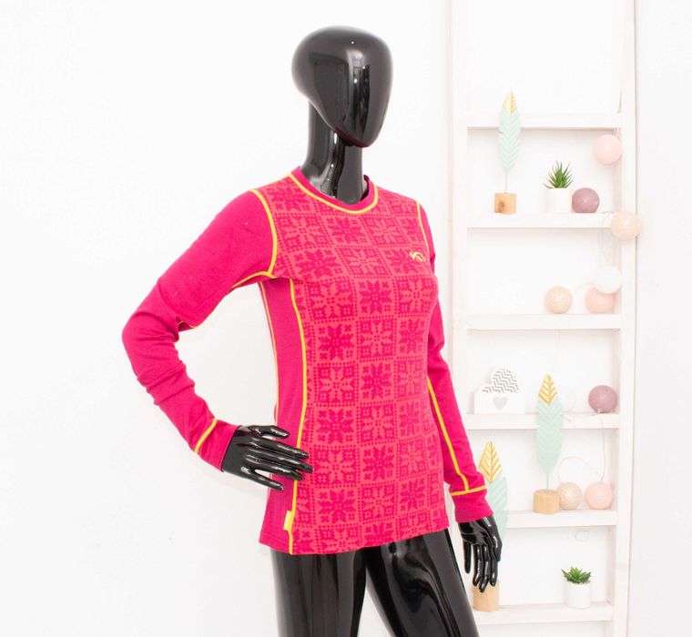 Kari Traa дамска мерино блуза розова термо бельо от мериносна вълна M