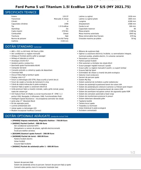 Ford Puma 1.5 Diesel