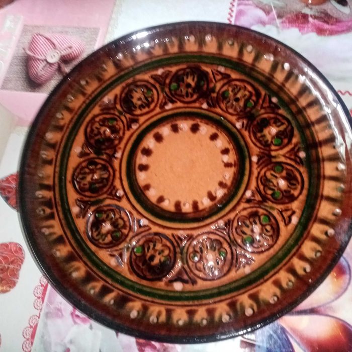 Керамический набор, кувшин, ляган и стаканчики. Ссср