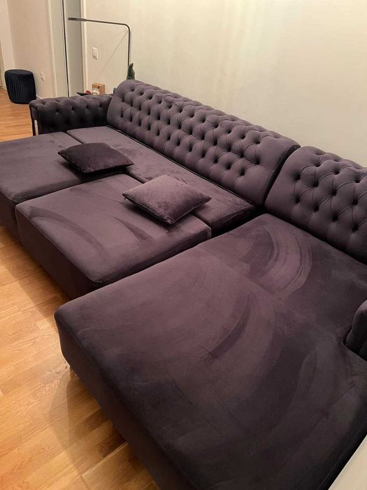 De vanzare Canapea Coltar Extensibila Chesterfield cu motor