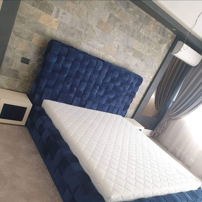 Pat dormitor tapitat impletit manual