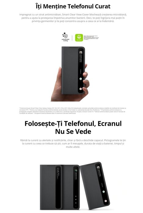 Husa flip activa originala Samsung Smart Clear View Cover 21+ S21 Plus