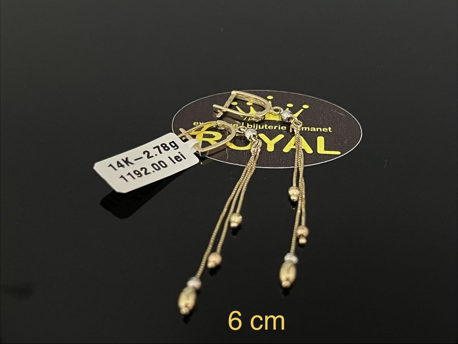 Bijuteria Royal CB: Cercei dama aur 14k 2,78gr