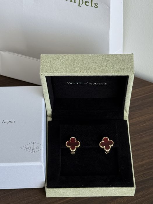 Серьги Van cleef розовый, синий, красный