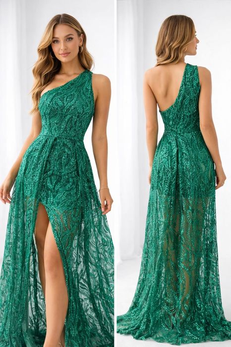 Rochie verde cu sclipici, marimea M