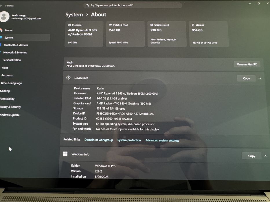 Asus zenbook S generatie noua AI integrat