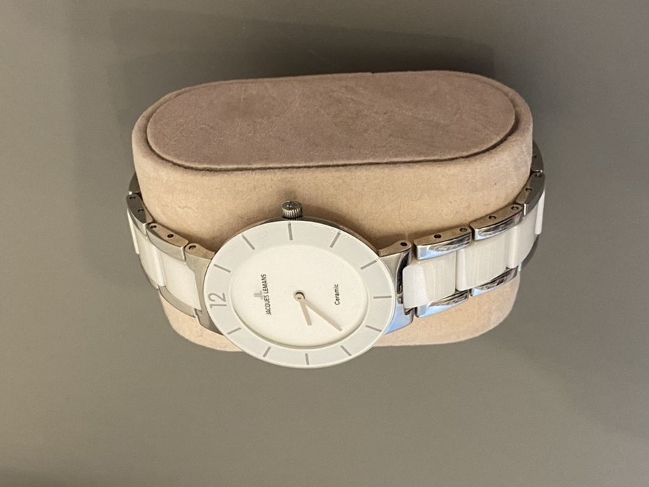 Ceas nou de dama Jacques Lemans 42-3, alb - argintiu