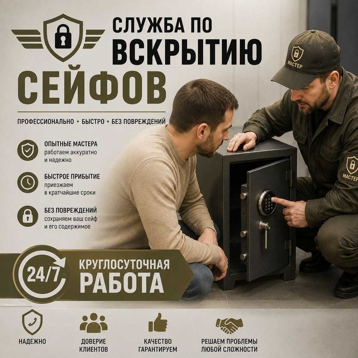 Срочное вскрытие сейфов дверей - открыть сейф - ремонт замков и замена