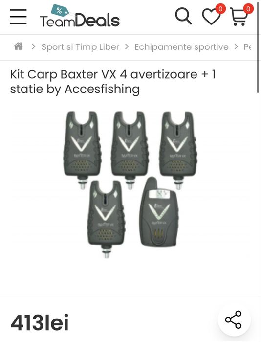 MDM vinde: Kit Carp Baxter VX 4 avertizoare+ 1 statie.