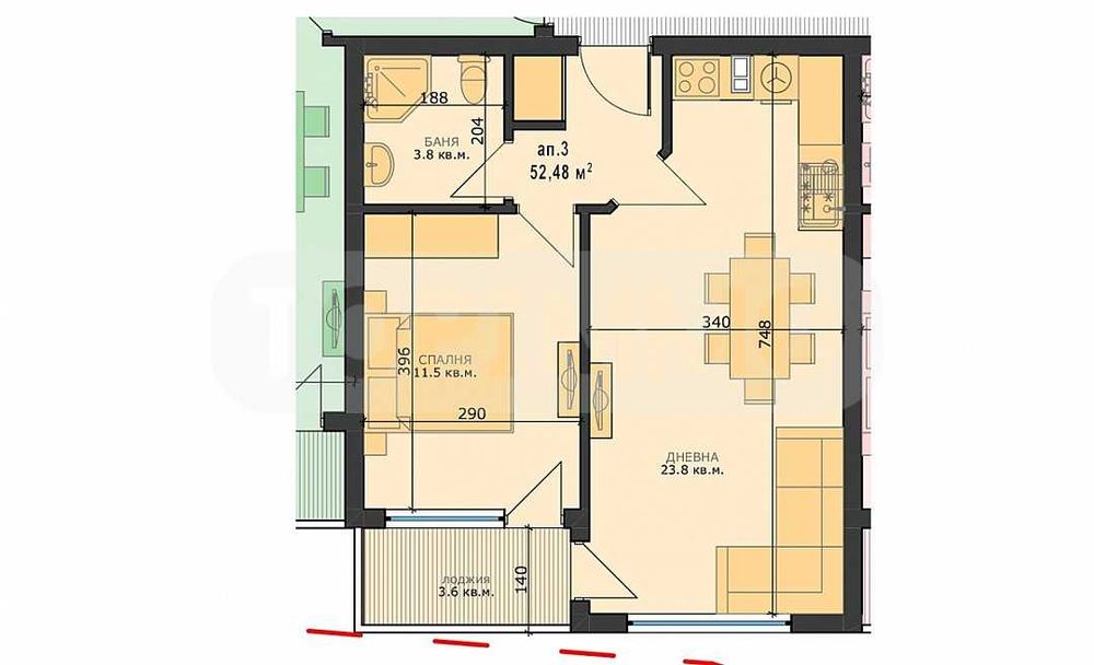 Продава се Двустаен апартамент в Варна, Възраждане 4 - 60 кв.м за 1640 €/кв.м - Снимка #1