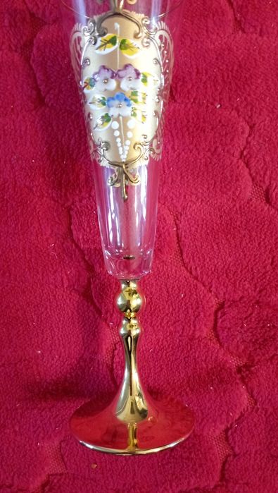 Красивые высокие 24 см Фужеры Богемия 11 шт