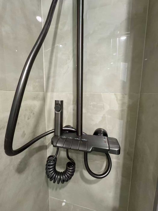 Аксесоари за баня,шкаф огл,сив мат,хром,неръждайма стомана,душ,батерия