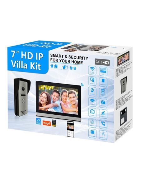 7 Инчов IP видеодомофон с Tuya Smart Life, Full HD камера и POE