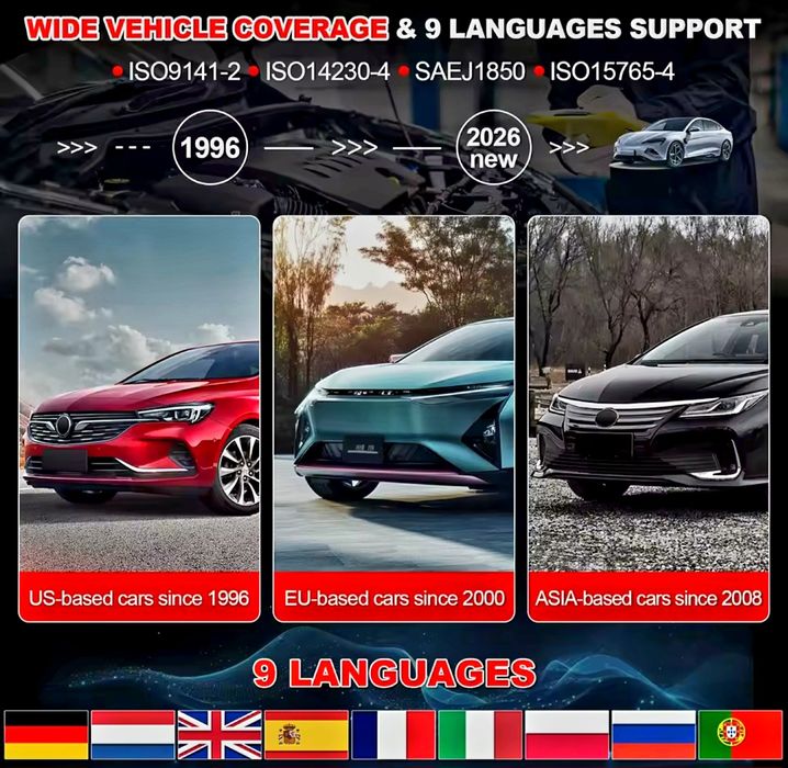 Автомобилна диагностика LAUNCH Creader 300 - Нова версия 2026 (OBD2 скенер)