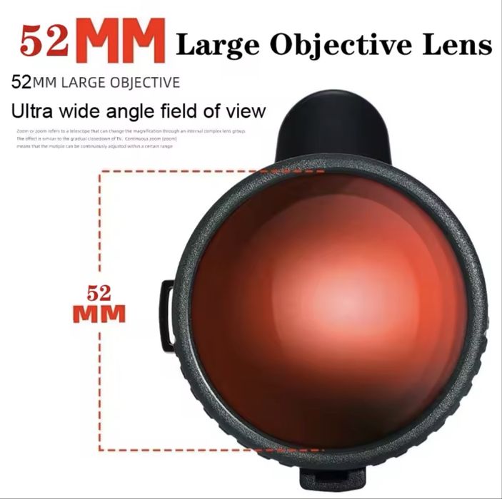 Telescop monocular  12x52,unghi larg,monoclu rezistent la ceață !