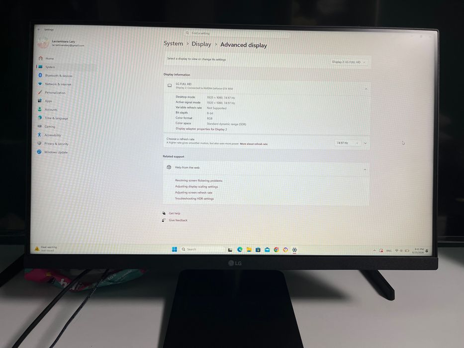 Monitor LG full HD 75hz