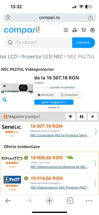 Videoproiector profesional NEC NP-P627ULG