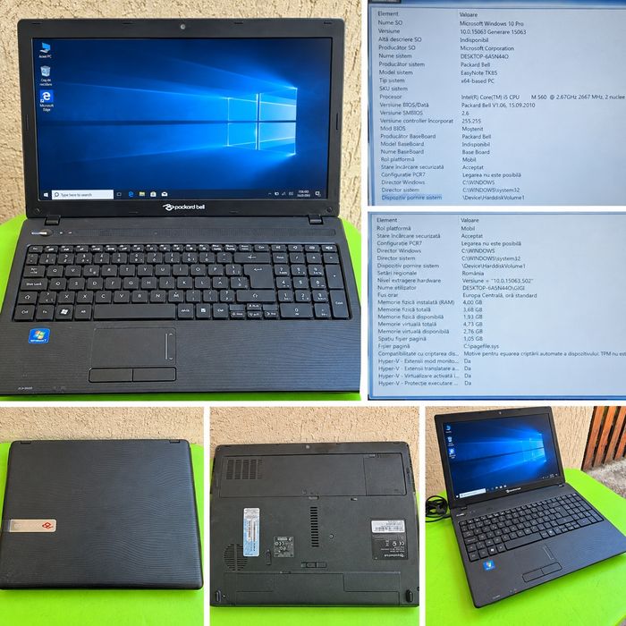 Laptop Packard Bell EasyNote TK85, Intel i5, 4GB RAM, Windows 10