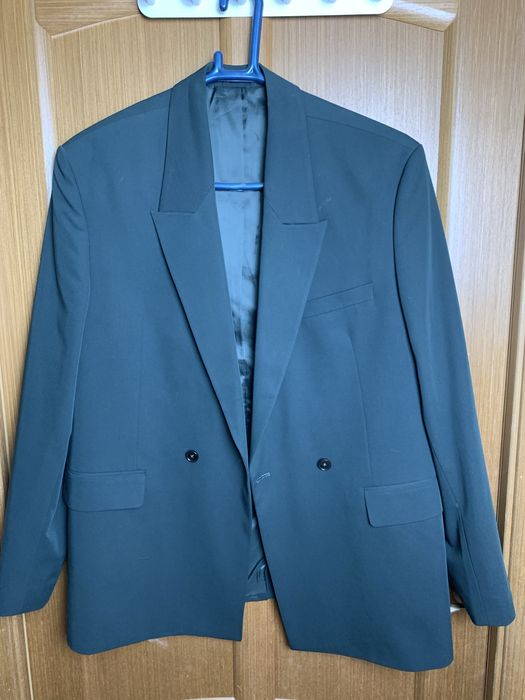 Пиджак двубортный зеленый