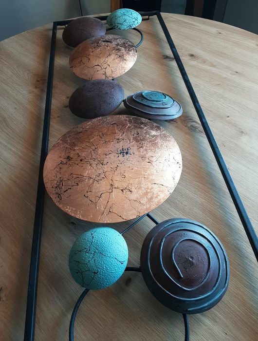 Set decorativ de perete din metal, format din 2 piese