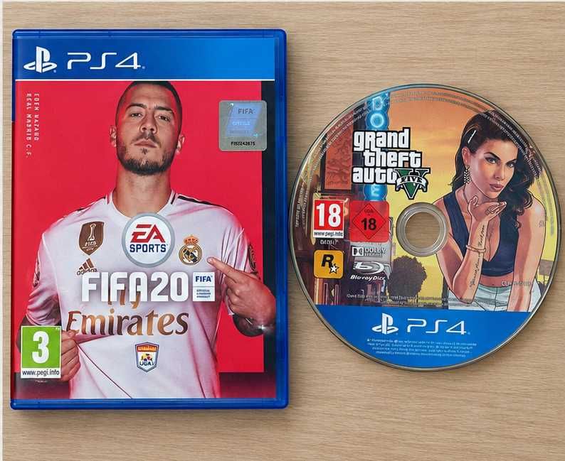 FIFA 20 + GTA V PS4 – Jocuri originale – 100 lei ambele
