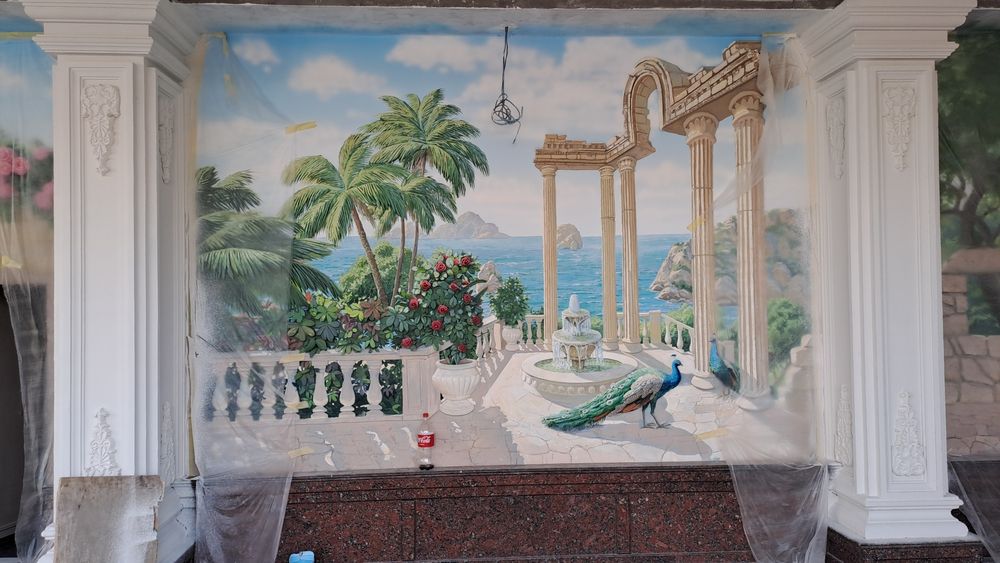 Роспись потолки, стены, сусальное золото патина, барельеф,  декор и др